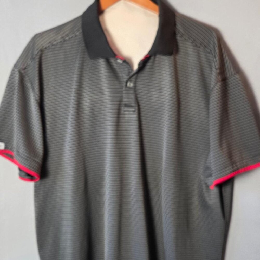 Callaway Golf Polo Shirt Men’s 3XB ( = 3XLBig) Black/ Gray Stripe Short Sleeve